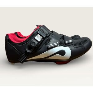Peloton Cycling Shoes Black Red Women's Size 39/8 Indoor Stationary